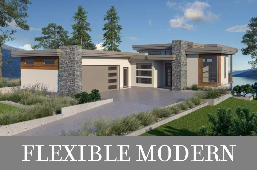 A Contemporary Home for a Slope with Two Bedrooms and a Basement You Can Finish for More