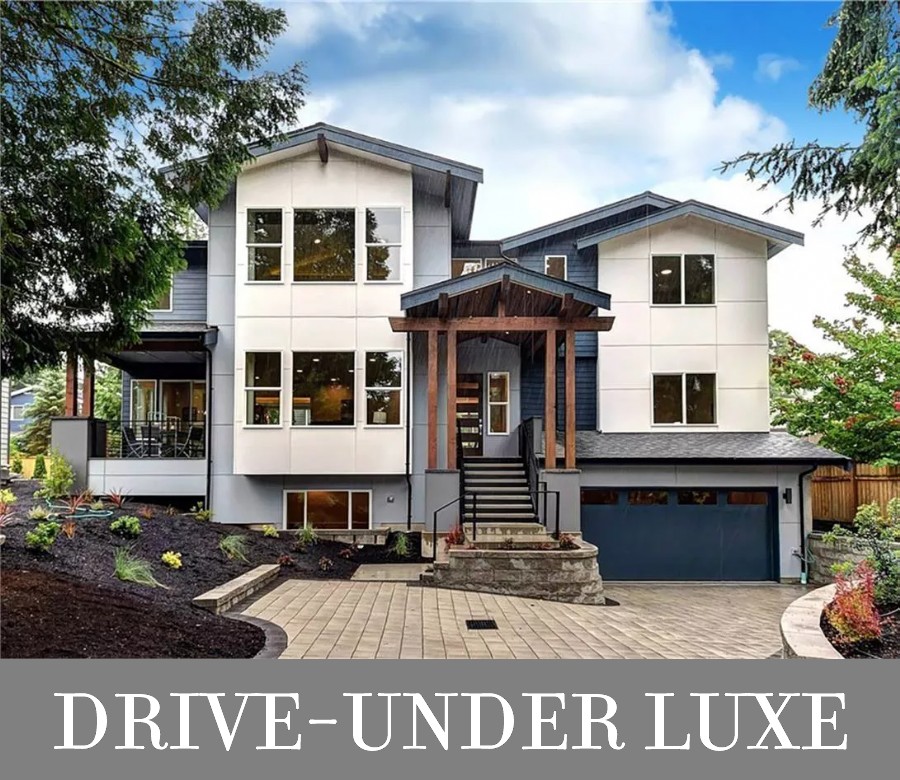 A Luxurious Contemporary Home with a Drive-Under Garage and Three Levels of Finished Square Footage