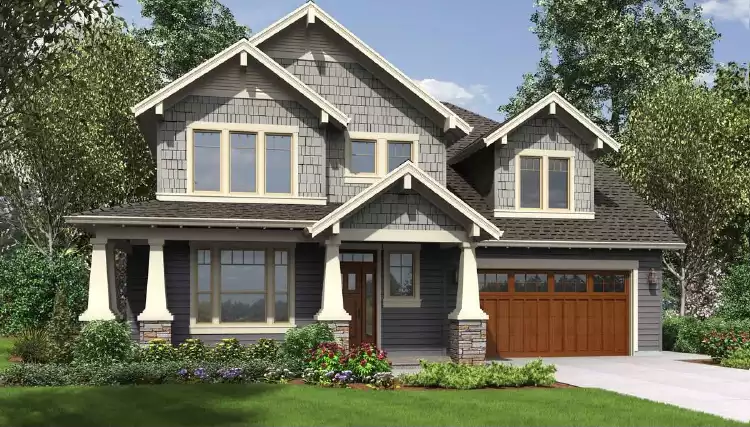 image of 2 story craftsman house plan 5193
