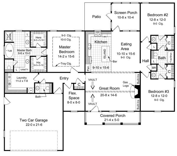 The Winchester 5744 3 Bedrooms And 2 Baths The House Designers