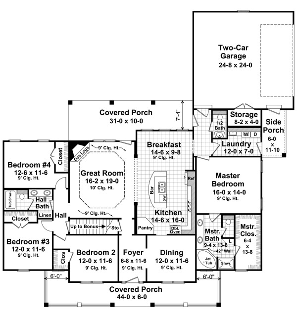 The Berkshire 1028 4 Bedrooms And 2 Baths The House Designers