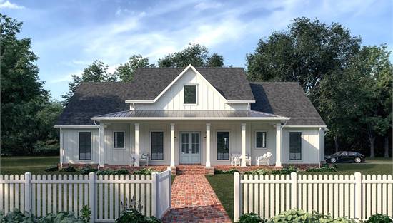 Modern Farmhouse with Sprawling Covered Porch