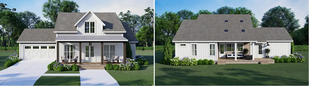 Exteriors of House Plan 4367 and 6895