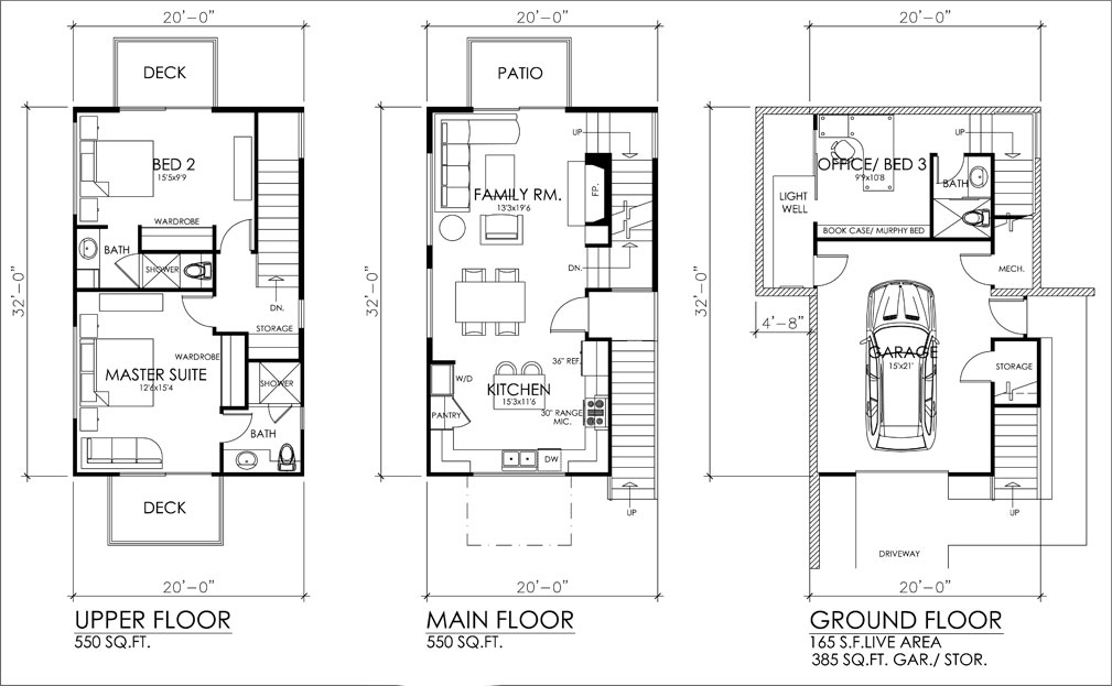 3 Storey Residential Floor Plan Floorplans click