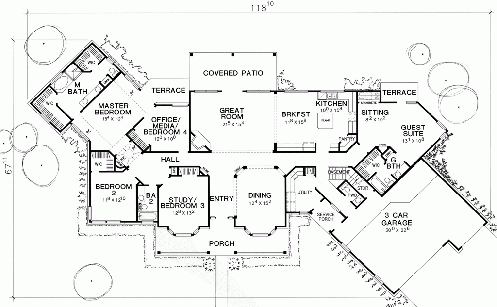 Universal Design Elements In One-Story House Plans With In-Law Suites