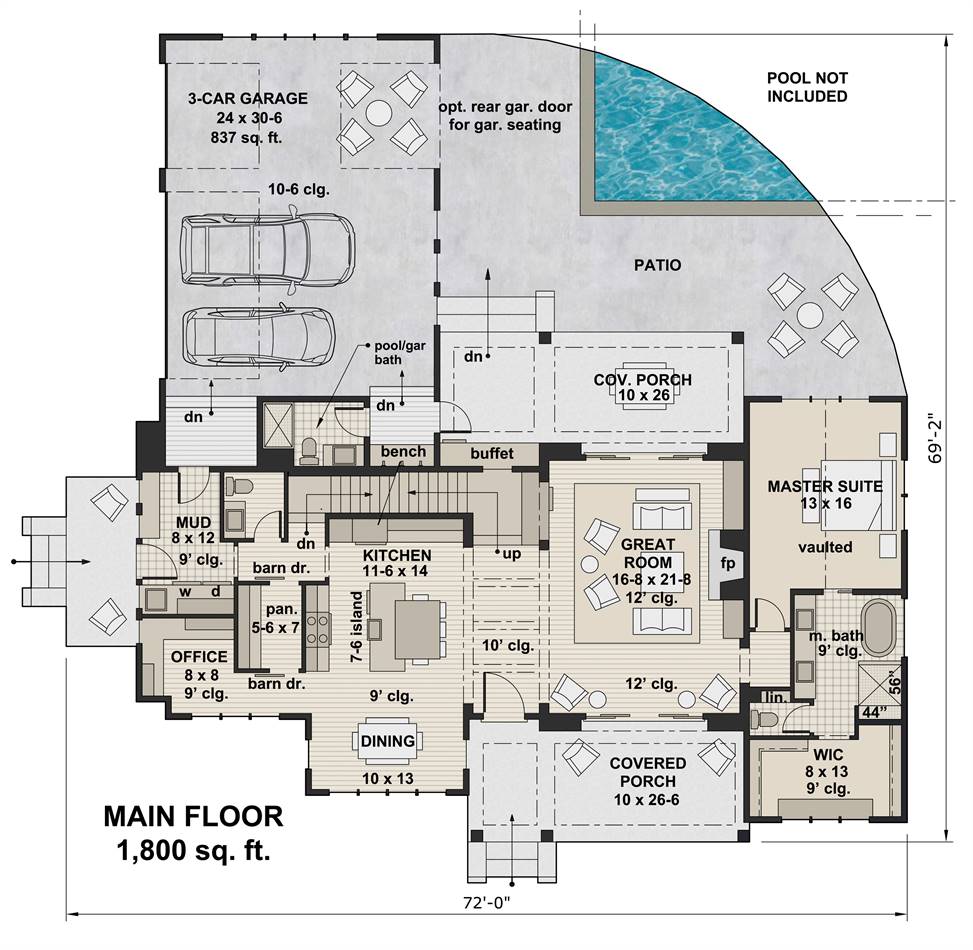 First Floor Master Bedrooms The House Designers