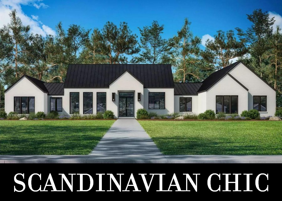 A Wide Contemporary Scandinavian Ranch with Open Living and Three Split Bedroom Suites