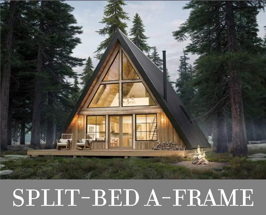 An A-Frame Home with Two Split Bedrooms, Voluminous Open Living, and a Loft