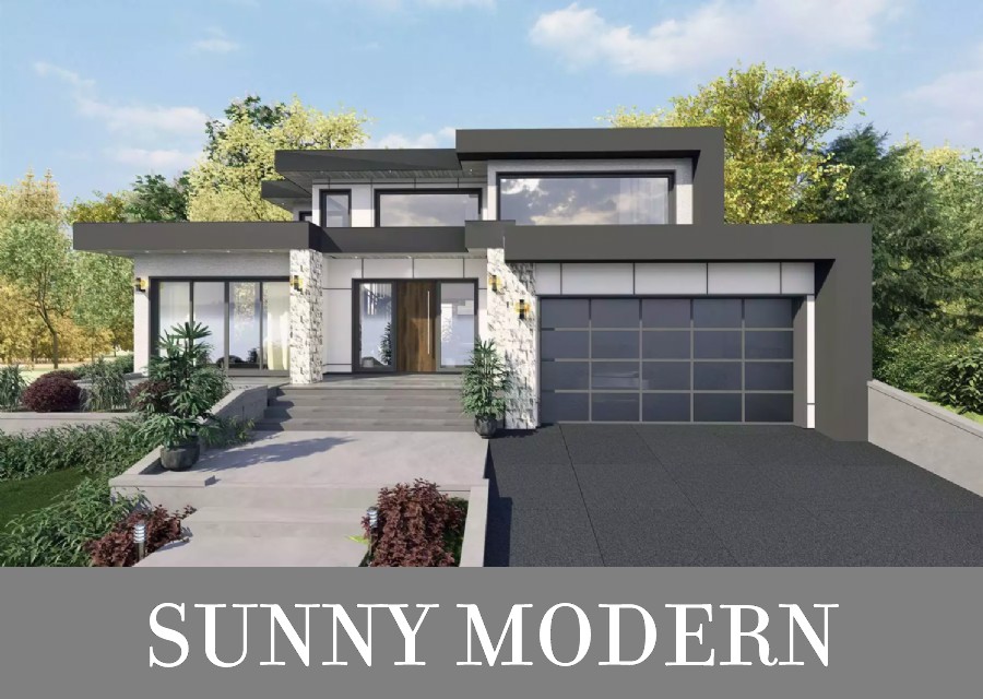 A Two-Story Contemporary Home with Bright Open Living, a Den, and Three Bedrooms Upstairs