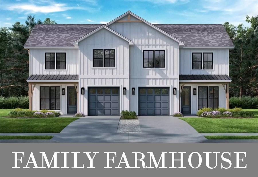 A Two-Story Modern Farmhouse with Three Grouped Bedrooms per Unit