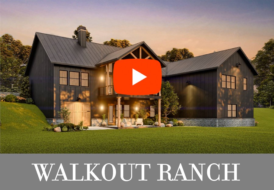 A Simple Ranch from the Front with a Walkout Level in Back, with Vaulted Ceilings and Split Bedrooms