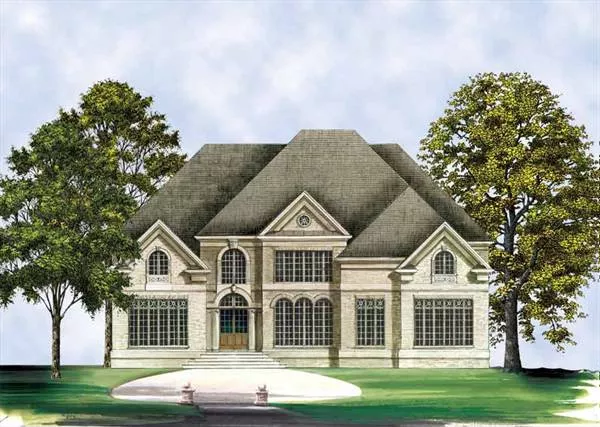 image of large french country house plan 8001