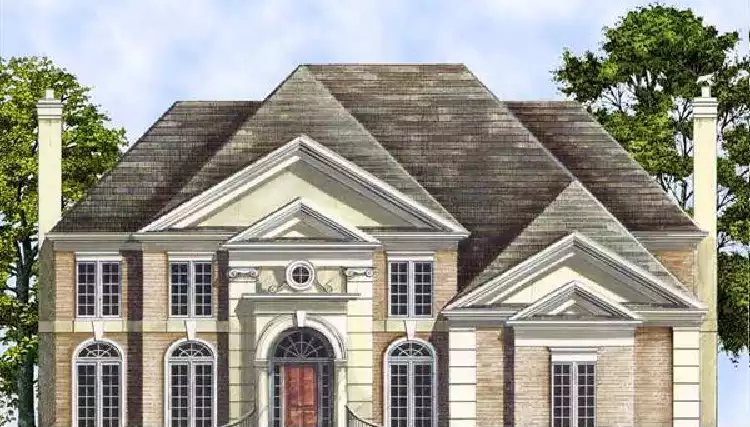 image of 2 story european house plan 7143