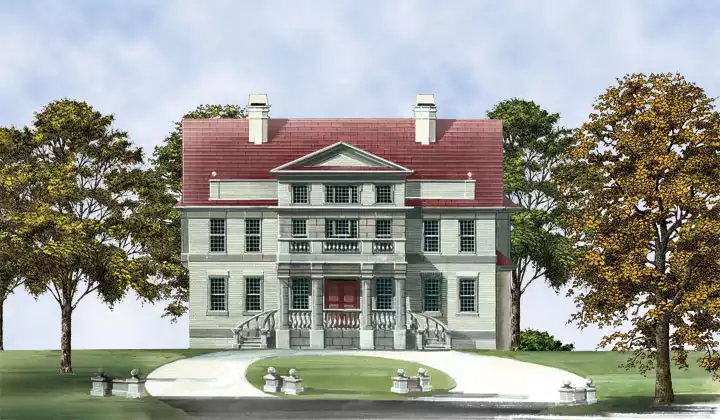 image of 2 story colonial house plan 7155