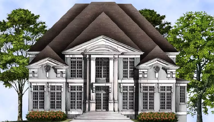 image of 2 story traditional house plan 7691