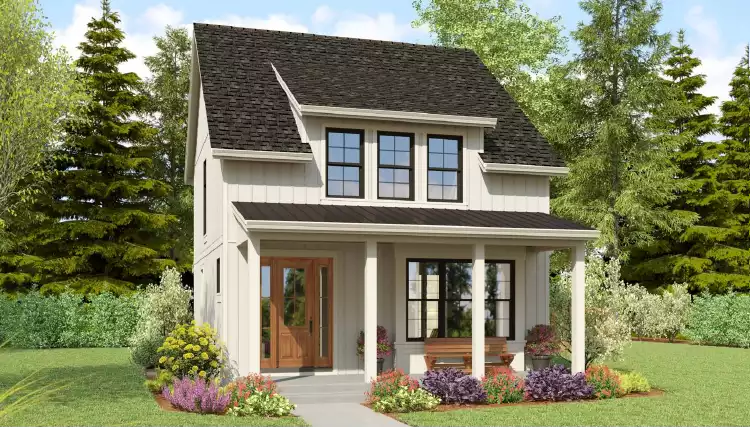 image of 2 story farmhouse plans with porch plan 1205