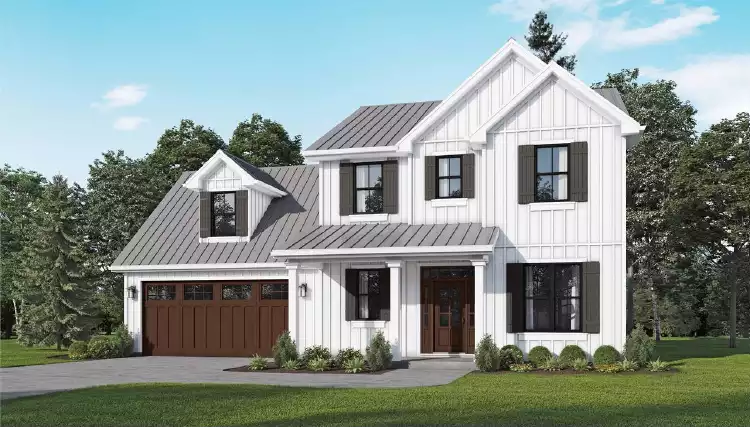 image of 2 story modern farmhouse plan 6573