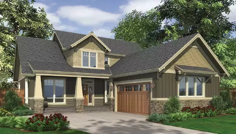 image of side entry garage house plan 7044