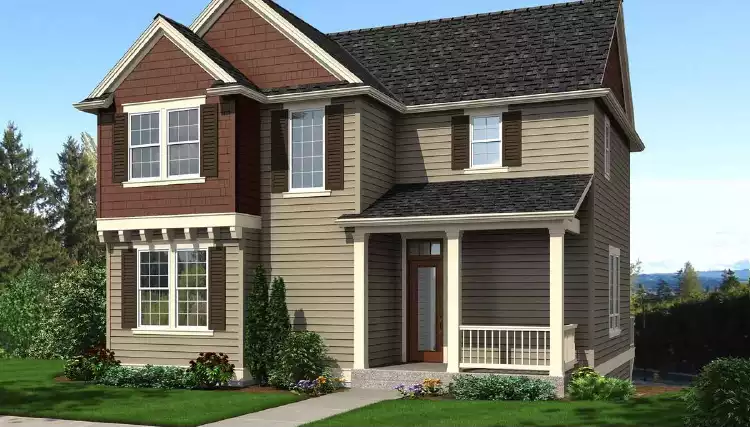 image of 2 story traditional house plan 4187