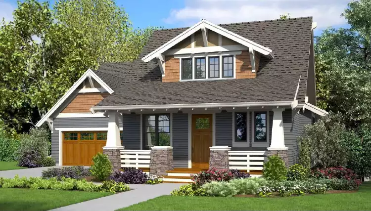 image of 2 story bungalow house plan 4684
