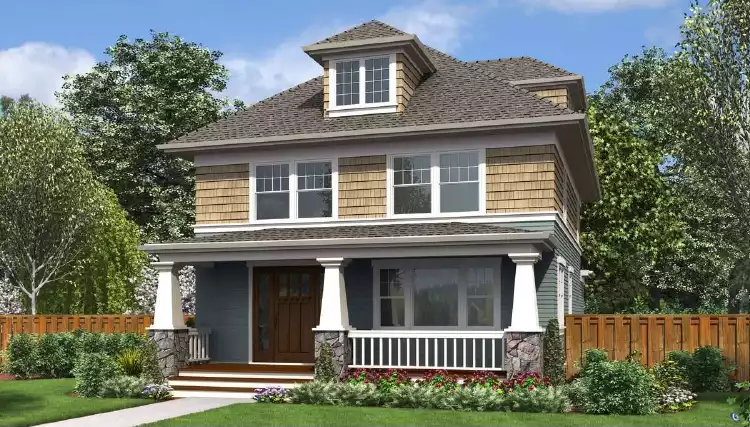 image of 2 story bungalow house plan 5585