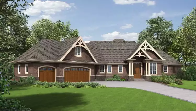 image of single story traditional house plan 6058