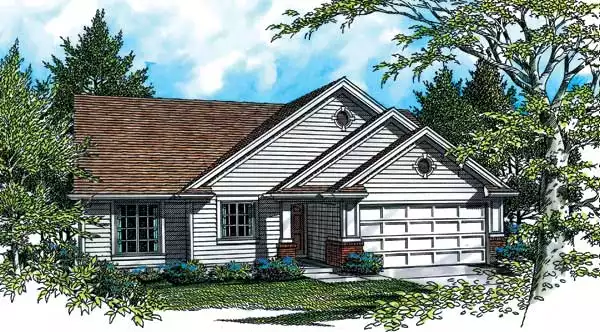 image of single story country house plan 2420