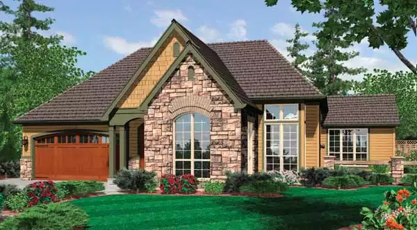 image of single story traditional house plan 5261