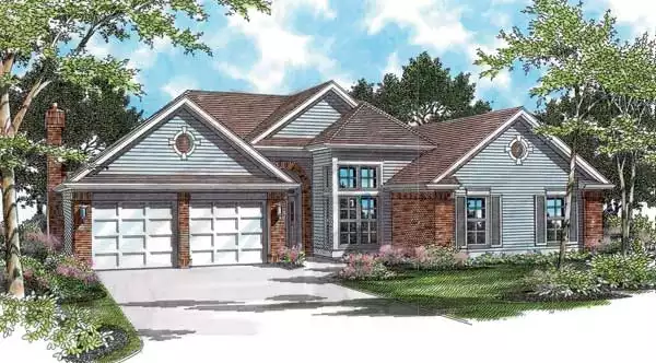 image of single story country house plan 2441