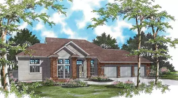 image of single story traditional house plan 2446