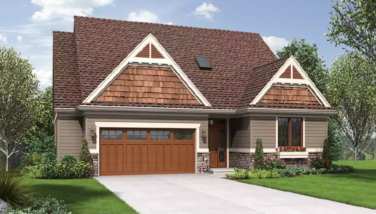 image of single story traditional house plan 3343