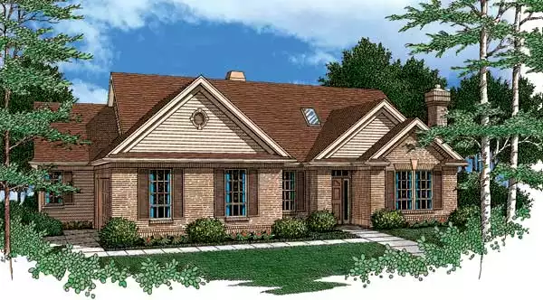 image of single story country house plan 2458