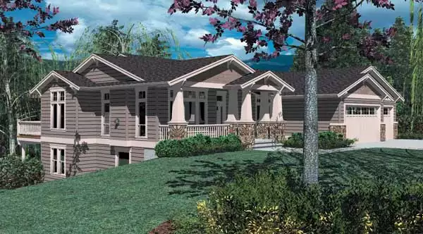 image of single story country house plan 2466