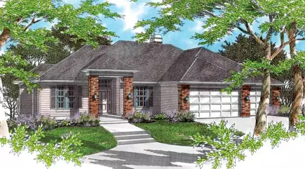 image of single story traditional house plan 2465