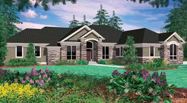 image of large craftsman house plan 4325