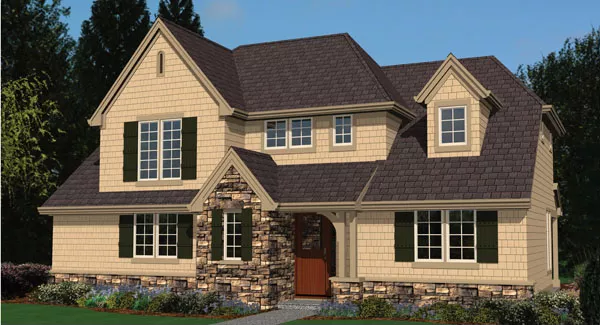 image of 2 story cottage house plan 8464