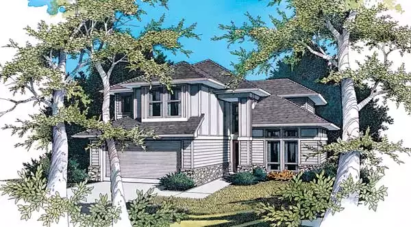 image of 2 story contemporary house plan 2494