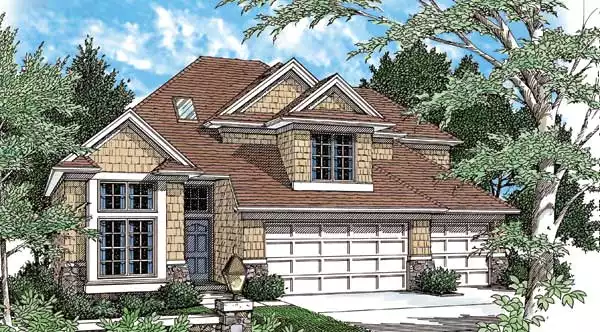 image of 2 story traditional house plan 2497