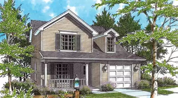 image of 2 story traditional house plan 2509