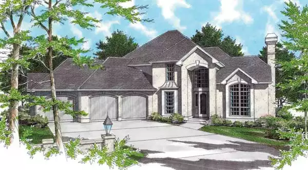 image of 2 story european house plan 2559