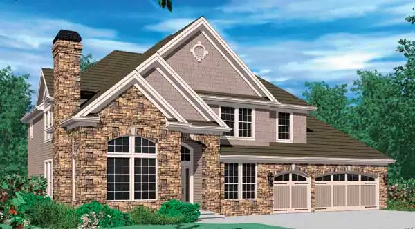 image of 2 story traditional house plan 2575