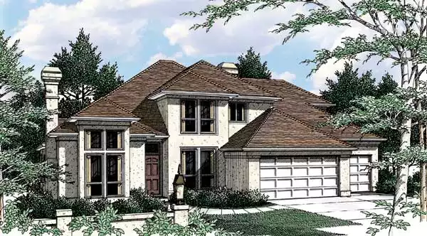 image of 2 story contemporary house plan 2596