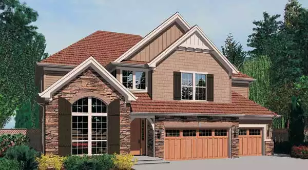 image of 2 story european house plan 5320