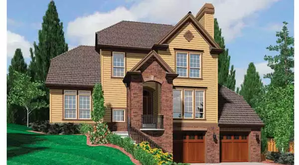 image of 2 story european house plan 5307