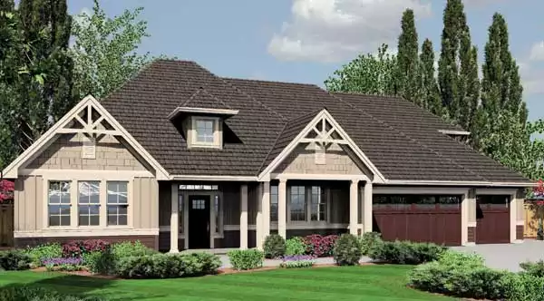 image of single story traditional house plan 6108