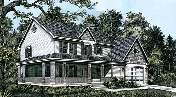 image of 2 story country house plan 2630