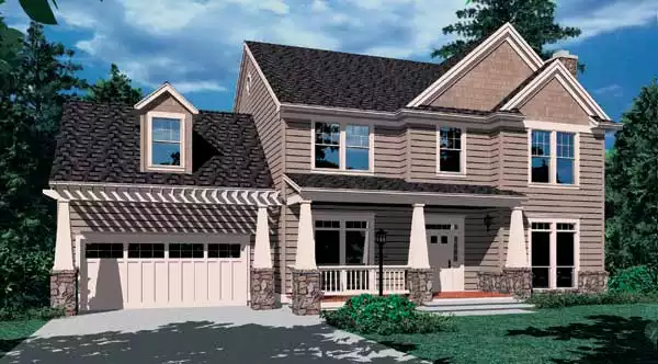 image of 2 story country house plan 2664