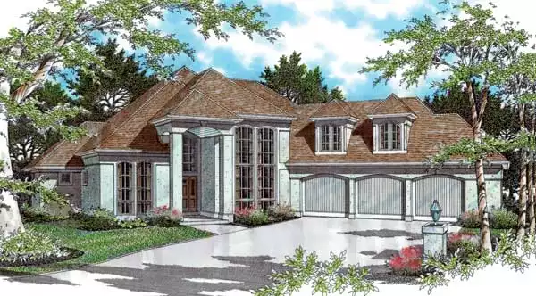 image of 2 story european house plan 2693