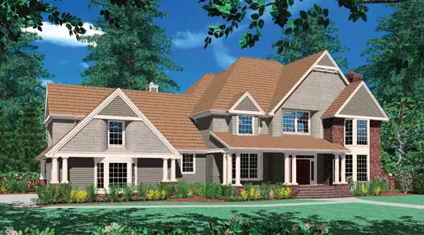 image of 2 story traditional house plan 2700