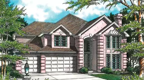 image of 2 story european house plan 2710